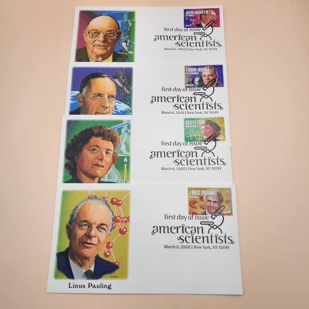 American Scientists First Day of Issue Stamps Envelopes 2008